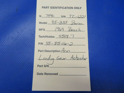 Beech 95-B55 Baron Arm Landing Gear Actuator P/N 45-815116-2 (0721-763)