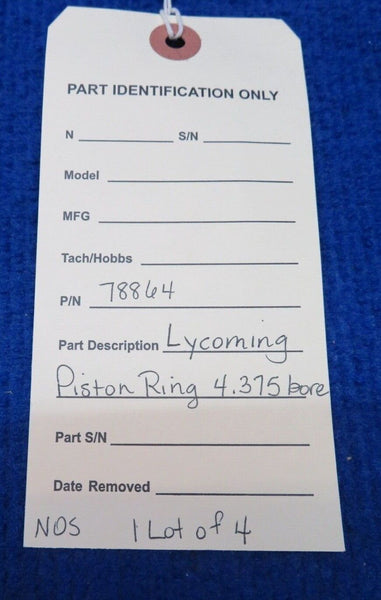 Lycoming Piston Ring 4.375 Bore P/N 78864 LOT OF 4 NOS (0822-352)