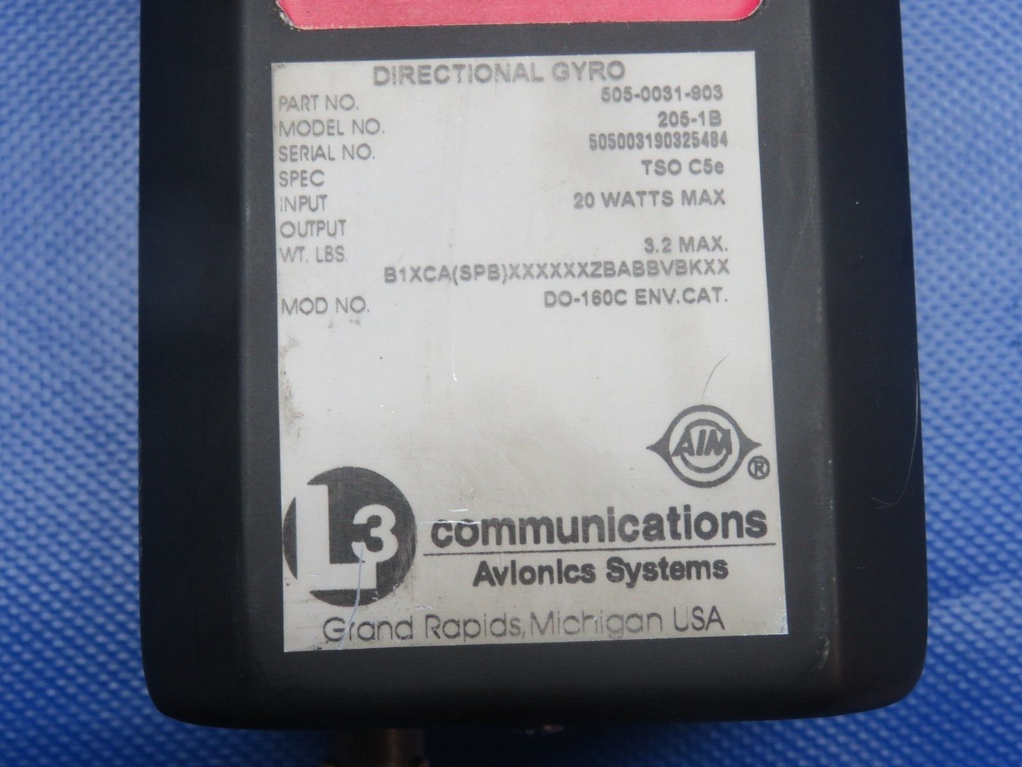 RC Allen Vacuum Directional Gyro 28V P/N RCA11A-15 CORE (0124-1192)