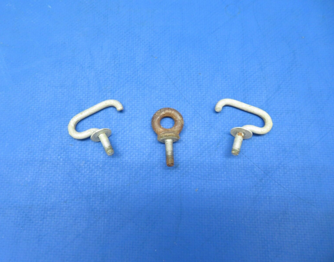 Cessna 150 Baggage Tie Down Eyebolt & Hook P/N 1211203-1 LOT OF 3 (0823-593)