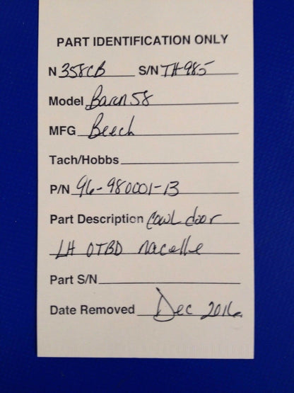 Beech Baron LH/OB or RH/IB Nacelle Access Panel P/N 96-980001-13 (0217-191)