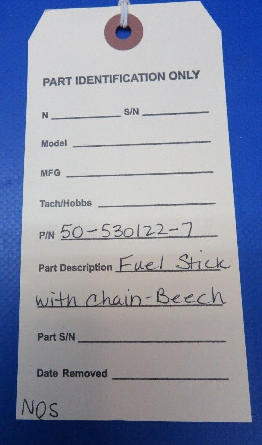 Beech Fuel Stick with Chain P/N 50-530122-7 NOS (0922-25)