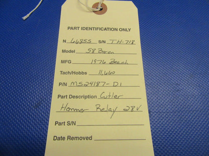 Beech Baron 58 Cutler Hammer Relay 28V P/N MS24187-D1 (0521-474)
