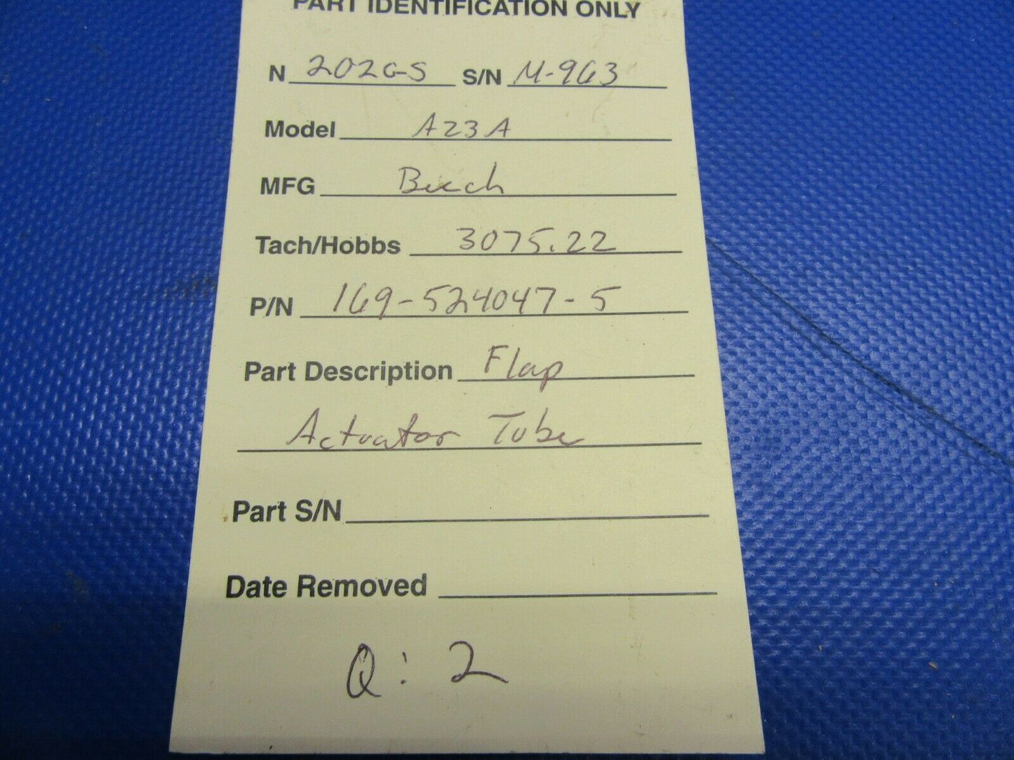 Beech A23A Musketeer Flap Actuator Tube P/N 169-524047-5 (0621-533)