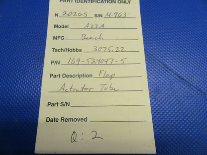 Beech A23A Musketeer Flap Actuator Tube P/N 169-524047-5 (0621-533)