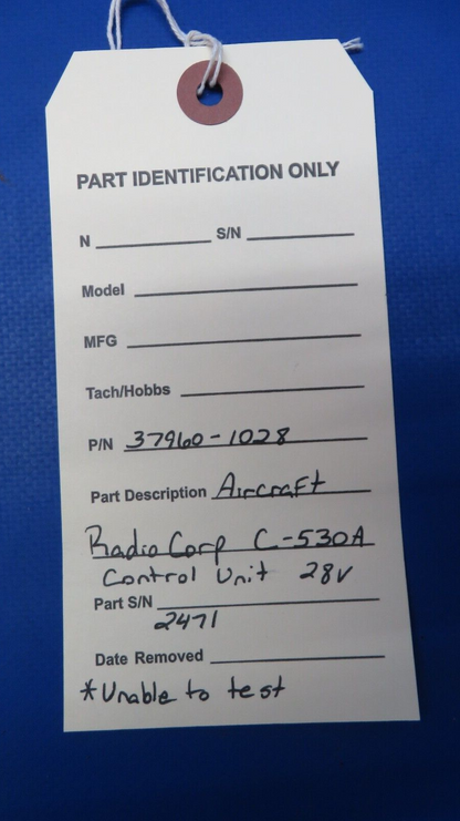 Aircraft Radio Corp. C-530A Control Unit 28V P/N 37960-1028 (0523-811)