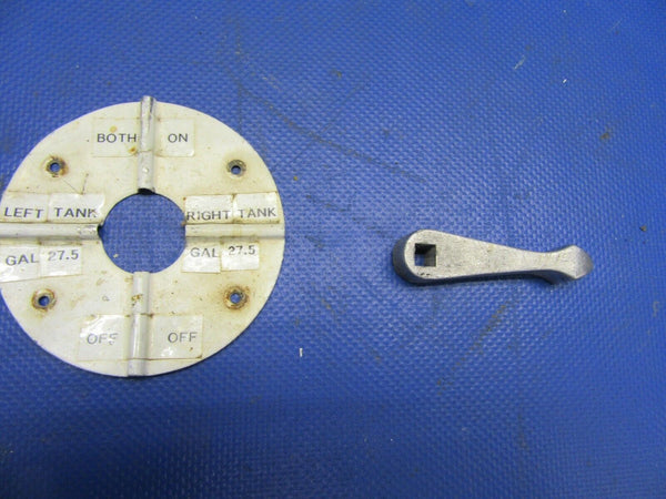 1956 Cessna 182 Plate, Bracket & Handle Fuel Selector P/N 0716167 (0821-653)