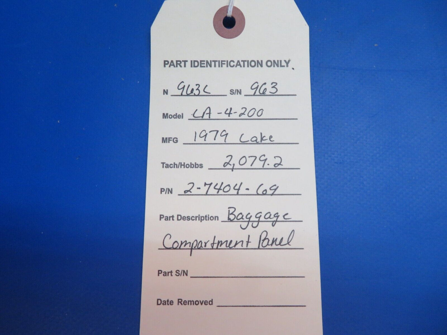 Lake LA-4-200 Baggage Compartment Panel P/N 2-7404-69 (1222-971)