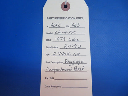 Lake LA-4-200 Baggage Compartment Panel P/N 2-7404-69 (1222-971)