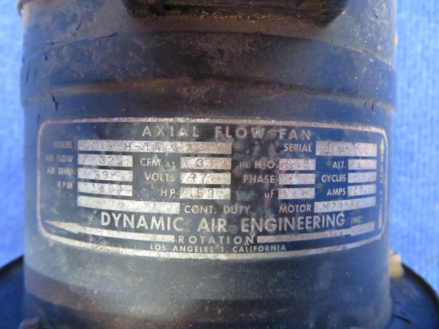 Beech 95-B55 Dynamic Air Engineering Axial Flow Fan 27v P/N M486H-1A (0622-671)