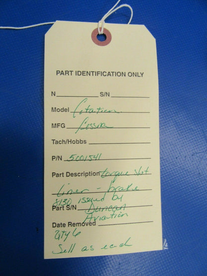 Cessna Citation Torque Slot Liner - Brake P/N 5001541 NOS (0419-197)