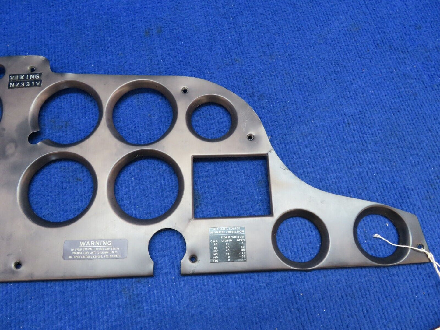 Bellanca 17-30 Instrument Panel Cover P/N 196502-1 (0822-24)