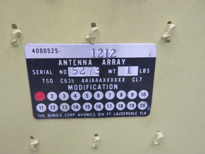 Bendix DA-144A Antenna Radar P/N 4000790-4406, 4000525-1212 (0222-02)