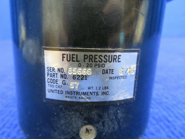 United Instruments Fuel Flow Pressure Gauge P/N 6221 CORE (0422-25)