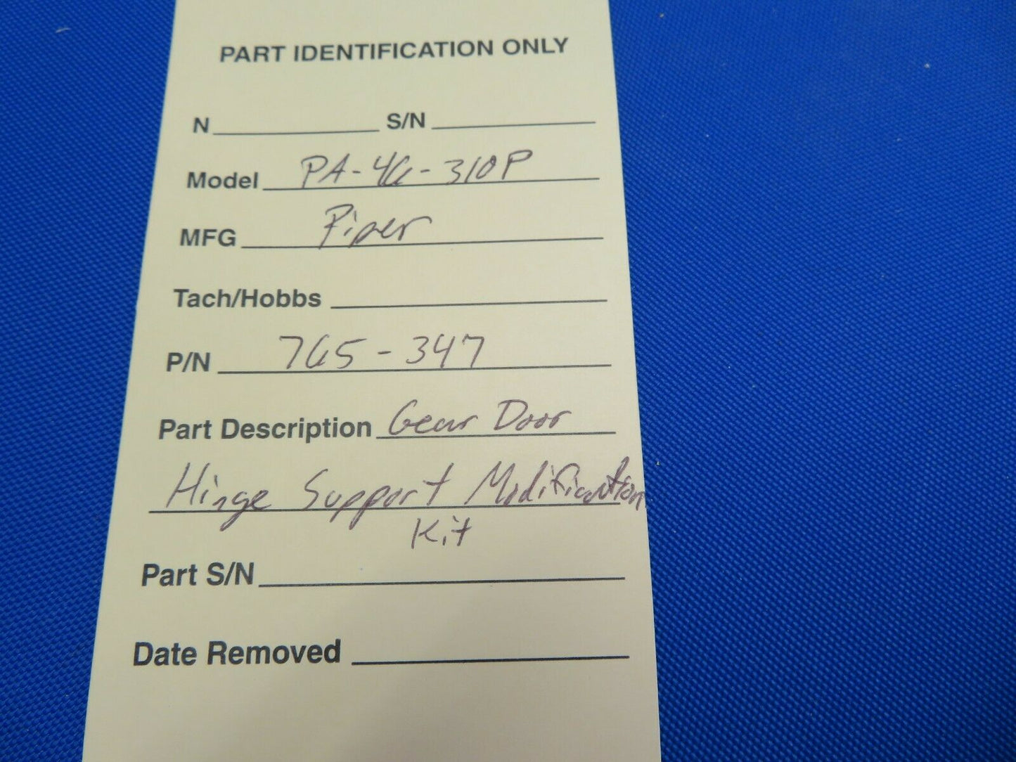 Piper PA-46-310P Gear Door Hinge Support Modification Kit P/N 765-347 (0820-314)
