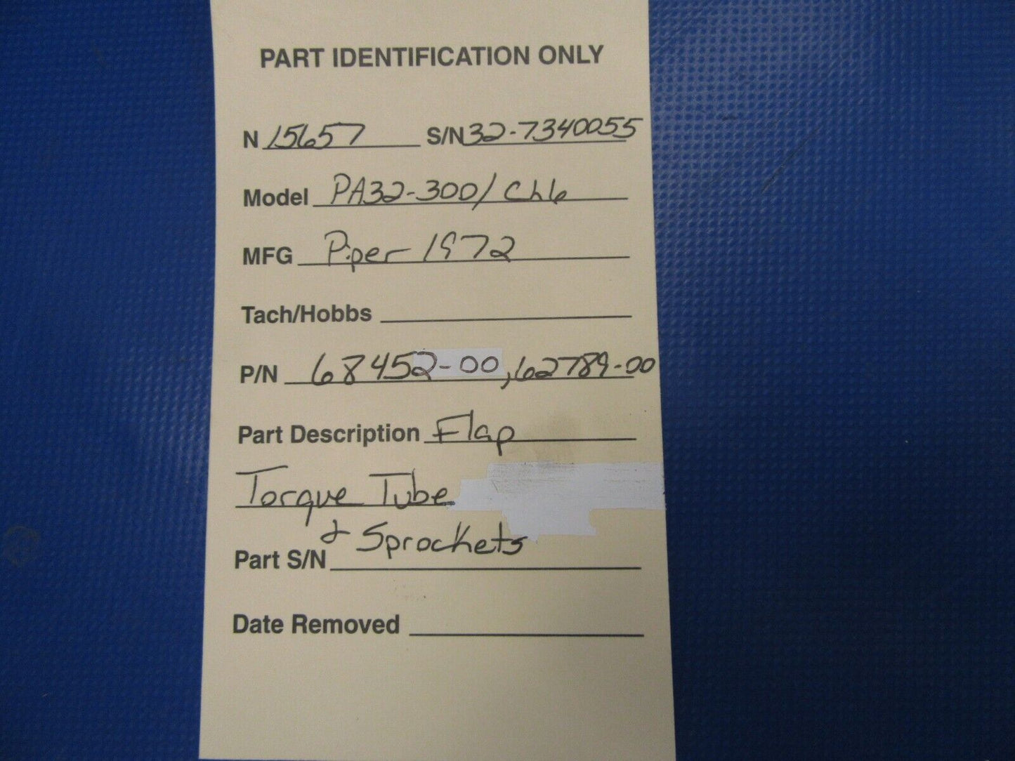 Piper PA-32-300 Cherokee Six Flap Torque Tube & Sprockets 68452-000 (0819-108)