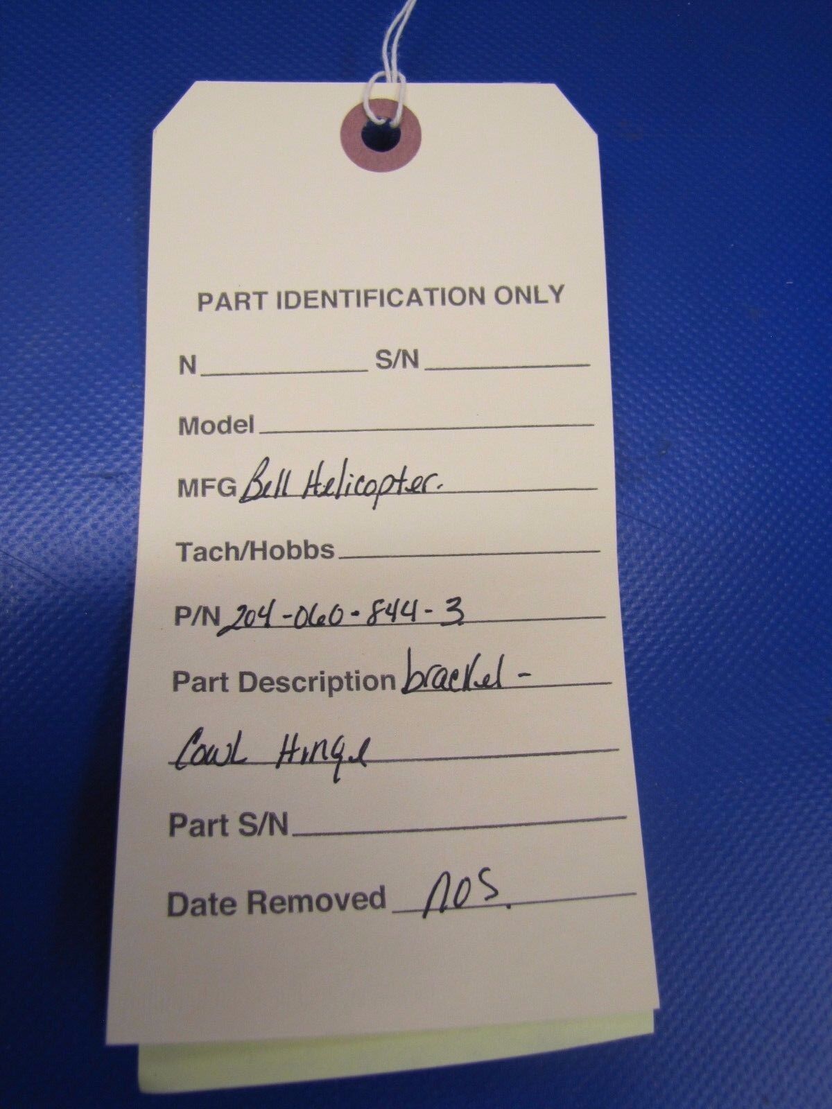 Bell Helicopter Bracket - Cowl Hinge P/N 204-060-844-3 NOS (0417-252) ITAR