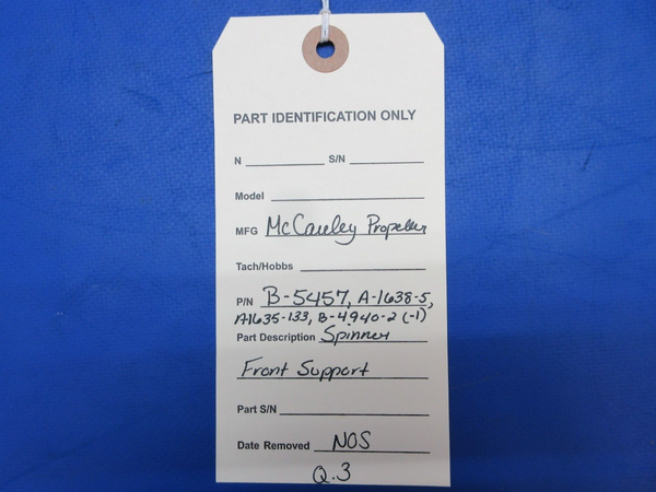 McCauley Propeller Spinner Front Support Kit w/ Shims P/N B-5457 NOS (0823-136)