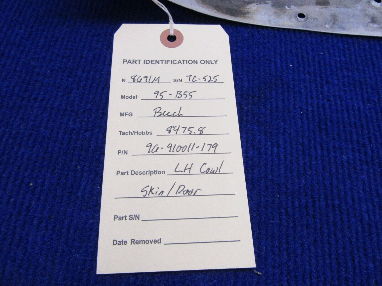 Beech Baron 95-B55 Cowl Skin Door LH P/N 96-910011-179 (1121-503)