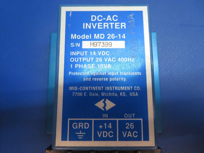 Piper PA-34-200T Seneca II Mid-Continent DC-AC Inverter  P/N MD26-14 (0223-805)