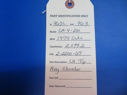 Lake LA-4-200 LH Tip Assy Elevator P/N 2-2200-67 (1222-948)