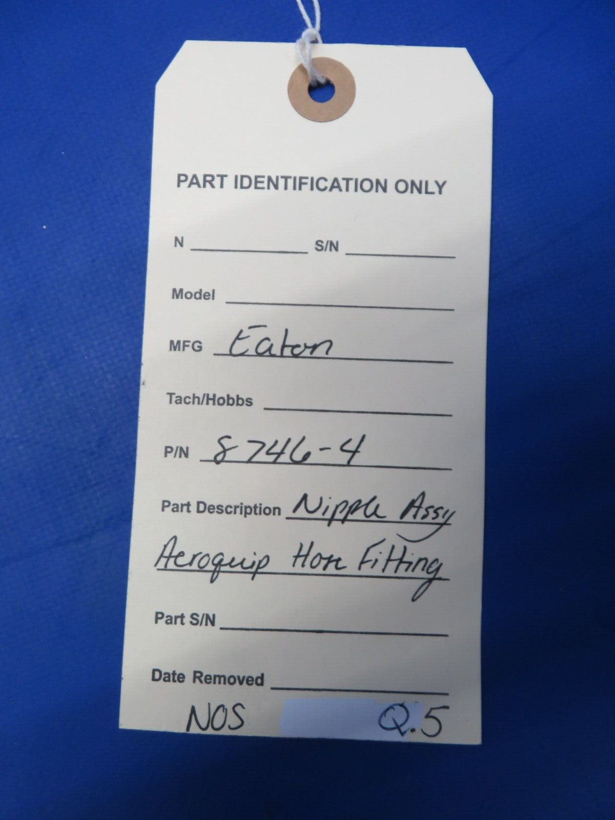 Eaton Nipple Assy Aeroquip Hose Fitting P/N 8746-4 NOS (0923-908)
