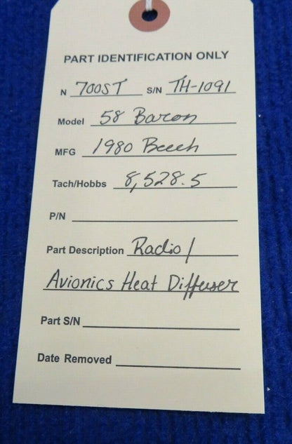 Beech 58 Baron Radio / Avionics Heat Diffuser (0422-798)