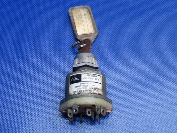 Cessna Gerdes Ignition Switch w/ Key P/N C292501-0105 (1223-1110)