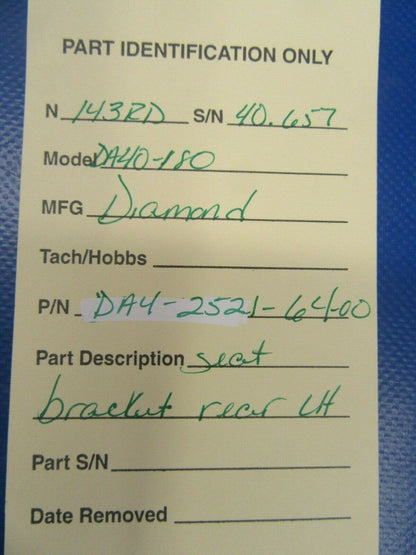 Diamond DA40-180 Seat Bracket Rear LH DA4-2521-64-00 (0319-96)