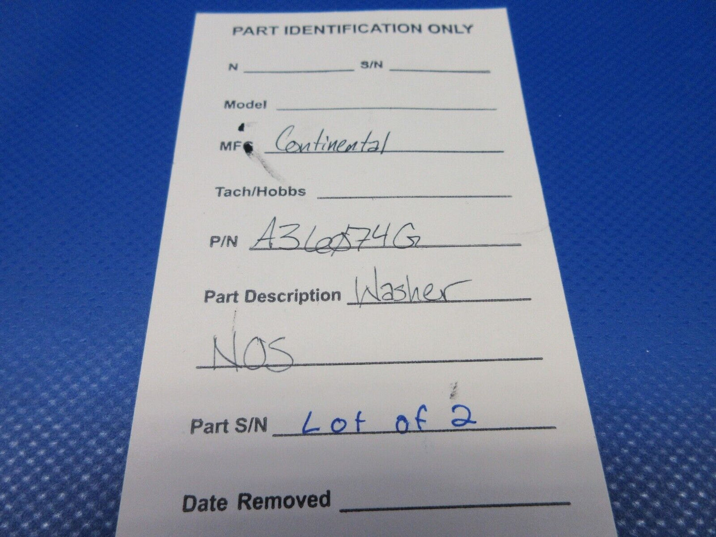 Continental Washer P/N A36074G NOS LOT OF 2 (0224-1626)