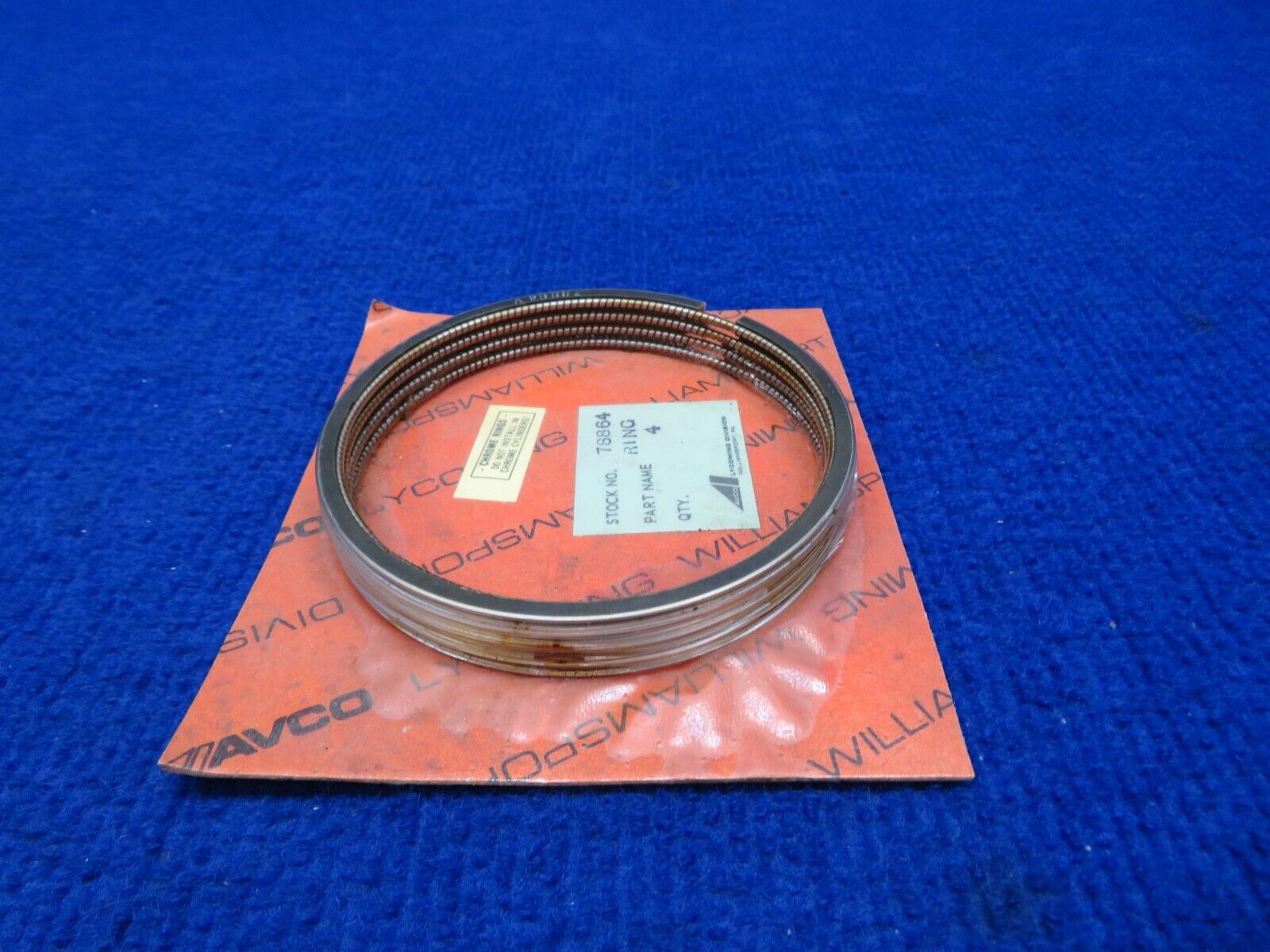 Lycoming Piston Ring 4.375 Bore P/N 78864 LOT OF 4 NOS (0822-352)