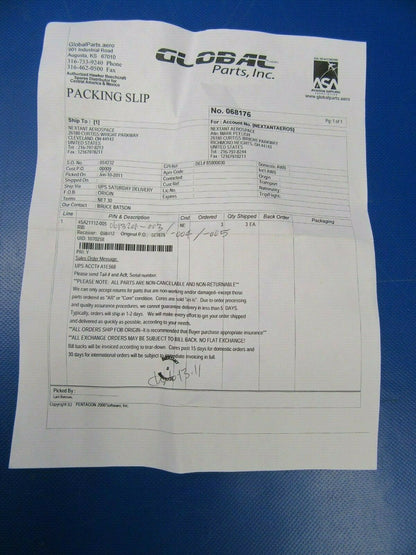 Beech 400 Rib Trailing Edge Wing Sta.128 P/N 45A21112-005 NOS (0419-413)