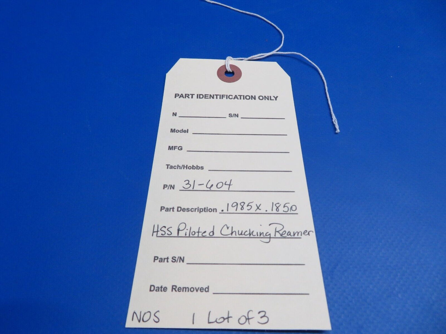 .1985 X .1850 HSS Piloted Chucking Reamer P/N 31-604 LOT OF 3 NOS (1022-523)