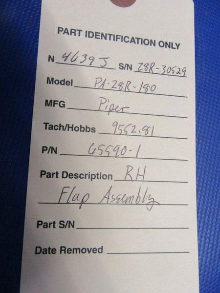 Piper PA-28 RH Flap Assembly P/N 65590-01, 65590-001 (0421-202)