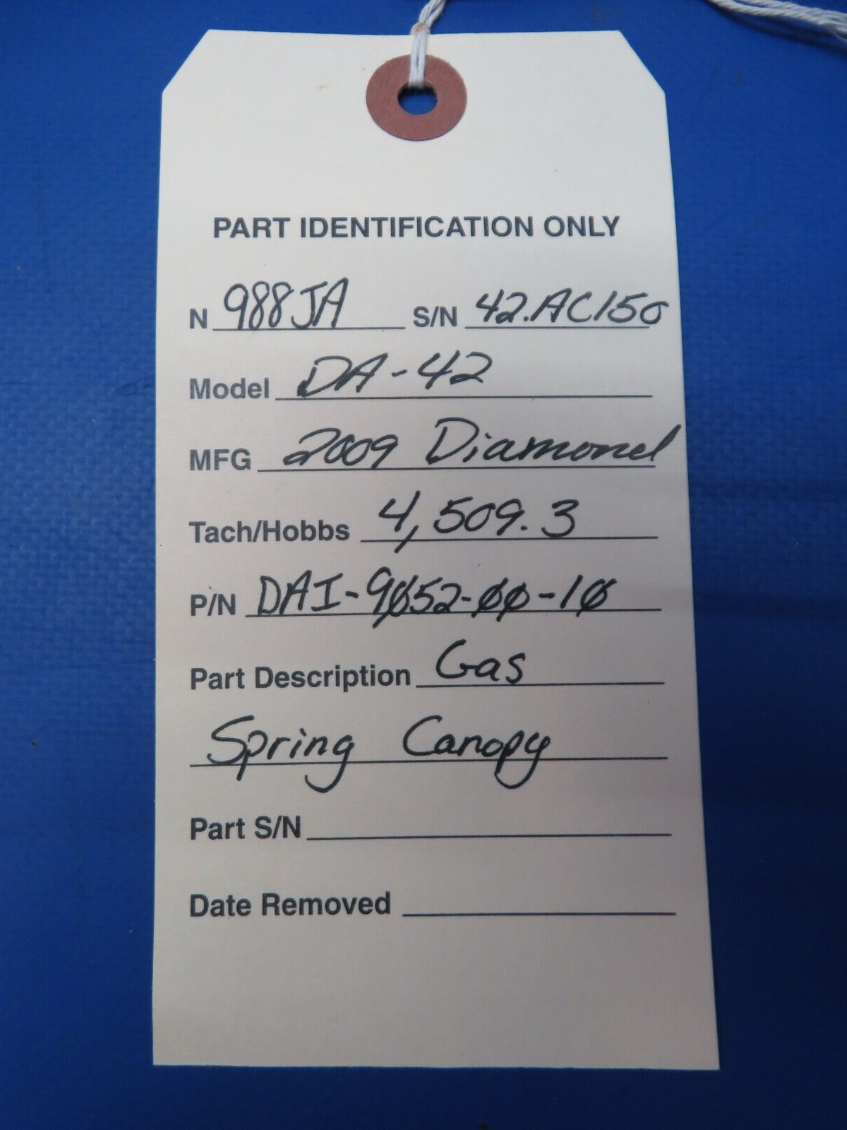 Diamond DA-42 Gas Spring Canopy P/N DAI-9052-00-10 (0623-473)
