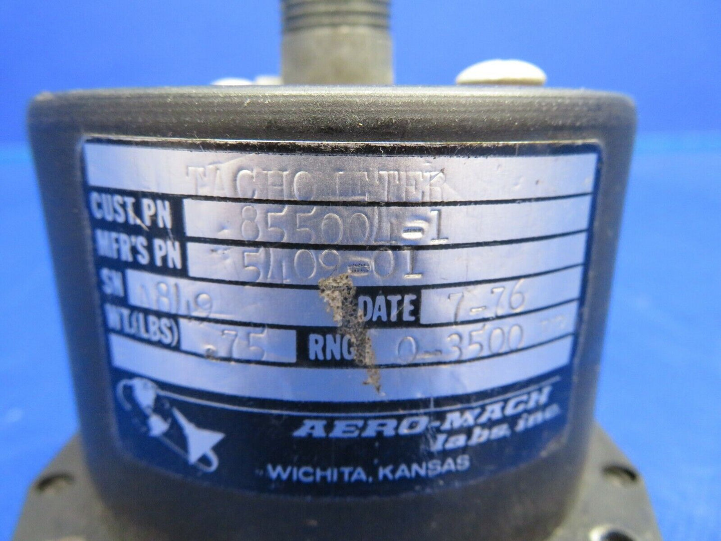 Aero-Mach Tachometer 855004-1, 5409-01 30 Day Warranty (0720-471)