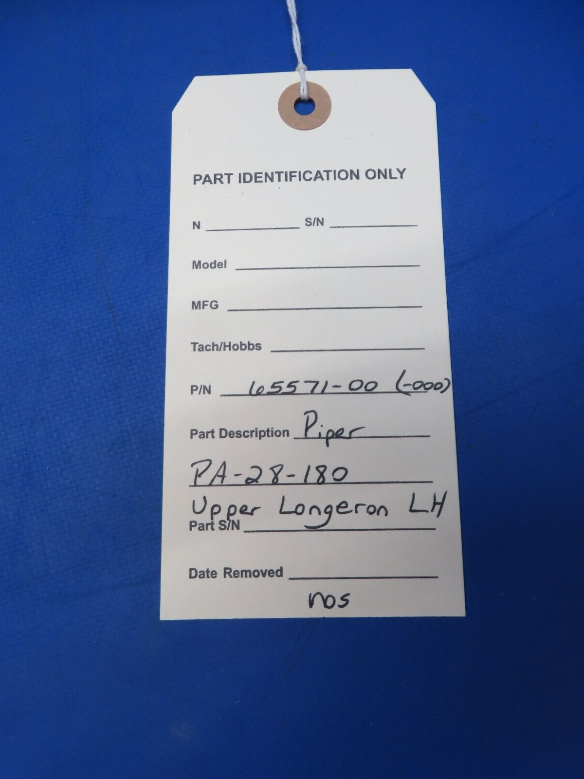 Piper PA-28-180 Upper LH Longeron P/N 65571-00, 65571-000 NOS (0923-621)