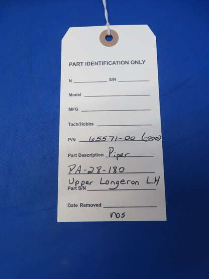 Piper PA-28-180 Upper LH Longeron P/N 65571-00, 65571-000 NOS (0923-621)