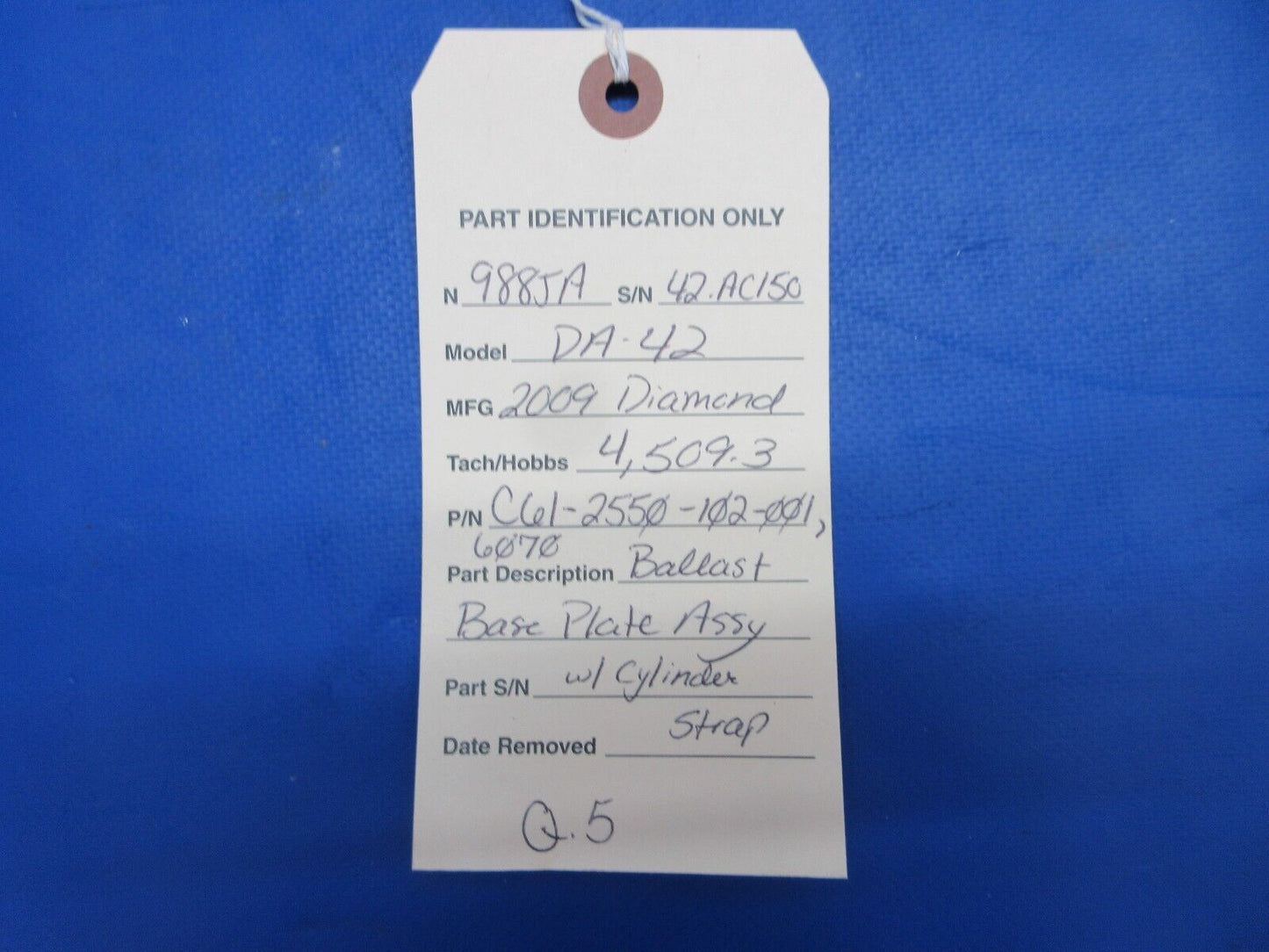 Diamond DA-42 Ballast Base Plate Assy w/ Cylinder Strap P/N 6070 (0623-201)
