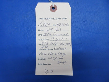 Diamond DA-42 Ballast Base Plate Assy w/ Cylinder Strap P/N 6070 (0623-201)