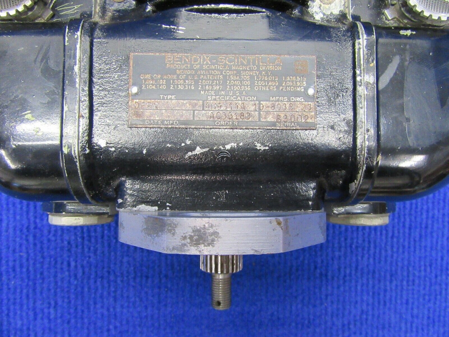 Vintage Bendix Scintilla Magneto AN9511A, DFRN FOR PARTS OR DISPLAY (1121-406)