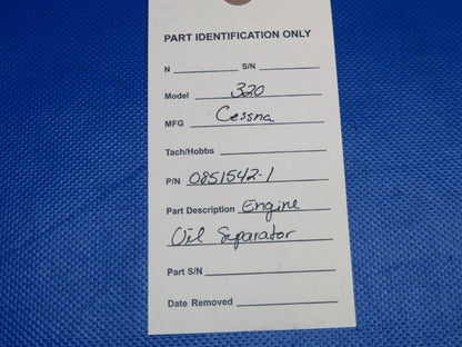 Cessna 320 Engine Oil Separator P/N 0851542-1 (0124-1222)