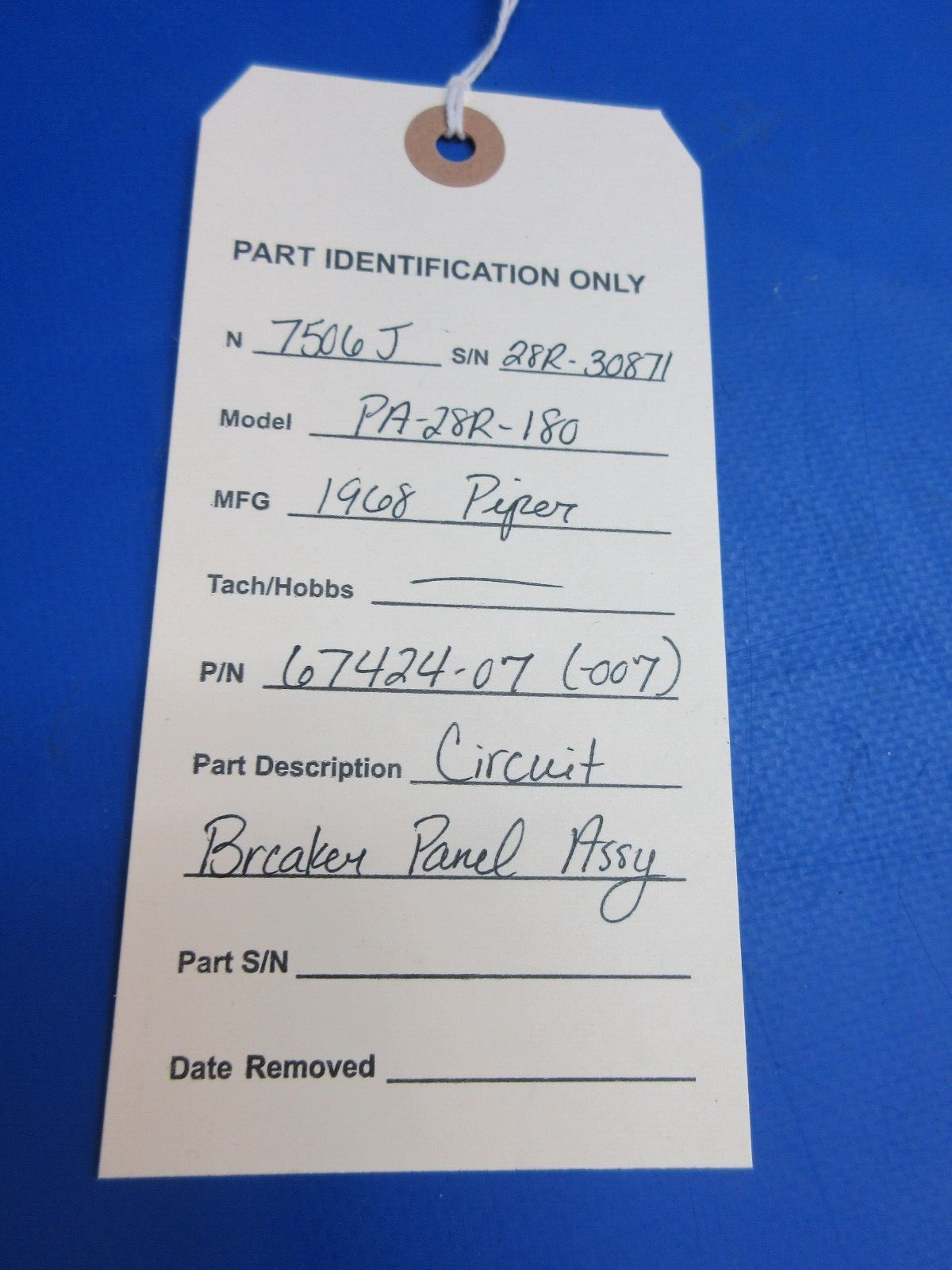 Piper PA-28R-180 Circuit Breaker Panel Assy P/N 67424-07 (1023-788)