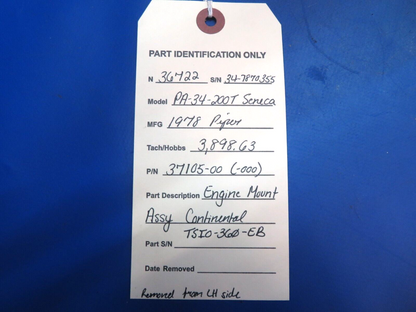 Piper PA-34-200T Seneca Engine Mount Assy Continental P/N 37105-00 (0123-989)