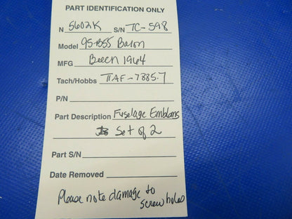 Beech Baron 95-B55 Fuselage Emblems set (0620-529)