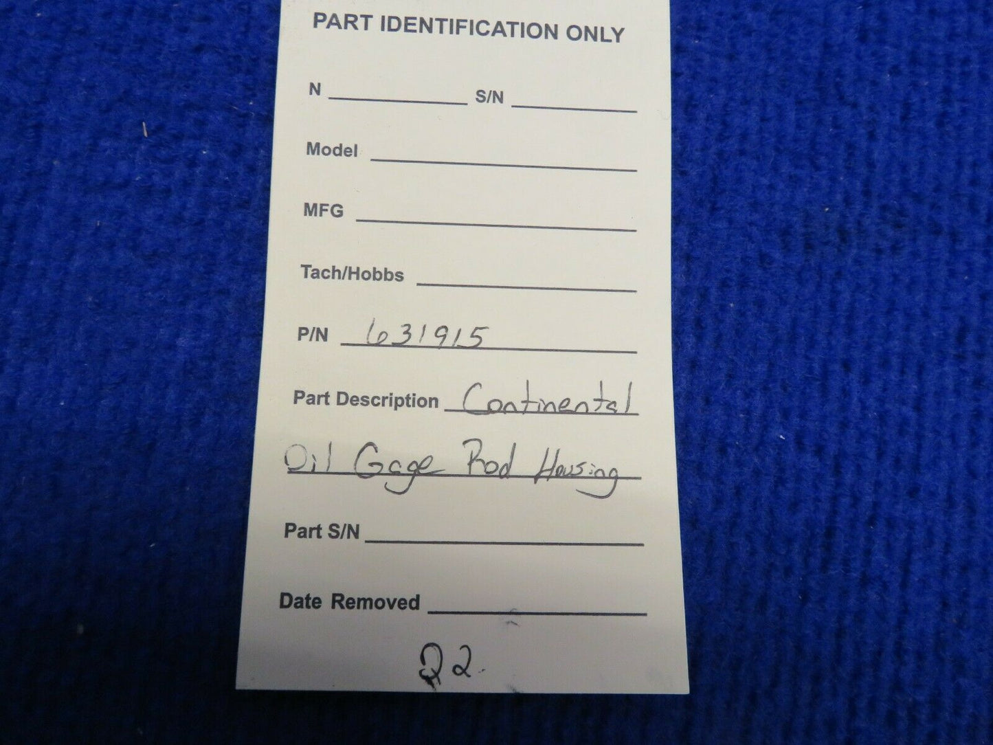 Continental Oil Gage Rod Housing P/N 631915 (0222-803)