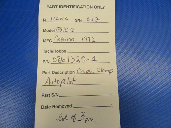 Cessna 310 / T310Q S-Tec Cable Clamps Autopilot LOT OF 3 0861520-1 (0619-395)