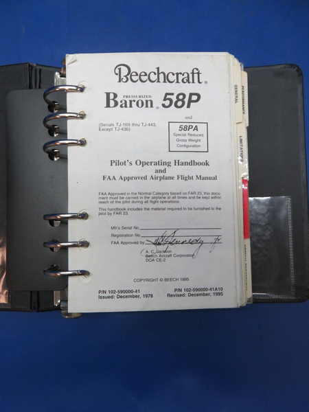 Beech Baron 58P Pilots operating Handbook P/N 102-590000-41A10 (0723-623)