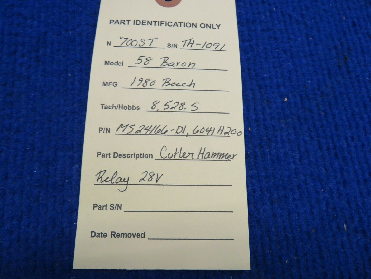 Beech 58 Baron Cutler Hammer Relay 28V P/N MS24166-D1, 6041H200 (0322-512)