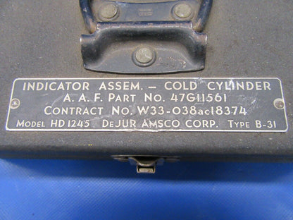 DeJur Amsco Cold Cylinder Indicator P/N 47G11561 (1119-288)